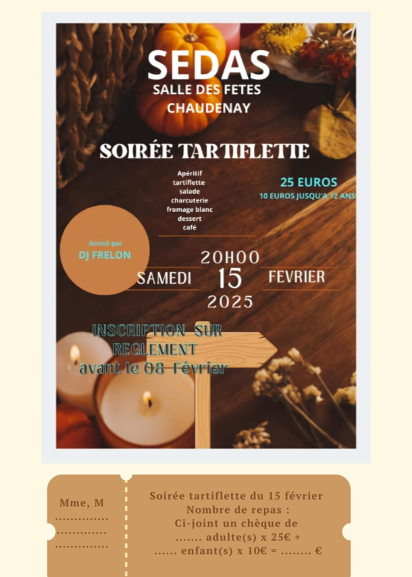 Soirée tartiflette avec LA SEDAS