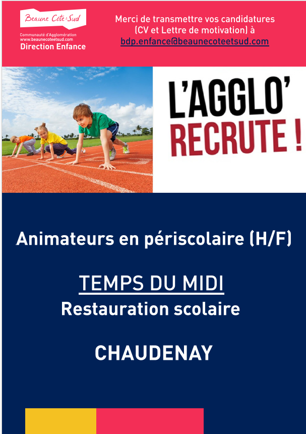 Recrutement d'animateurs au restaurant scolaire de Chaudenay